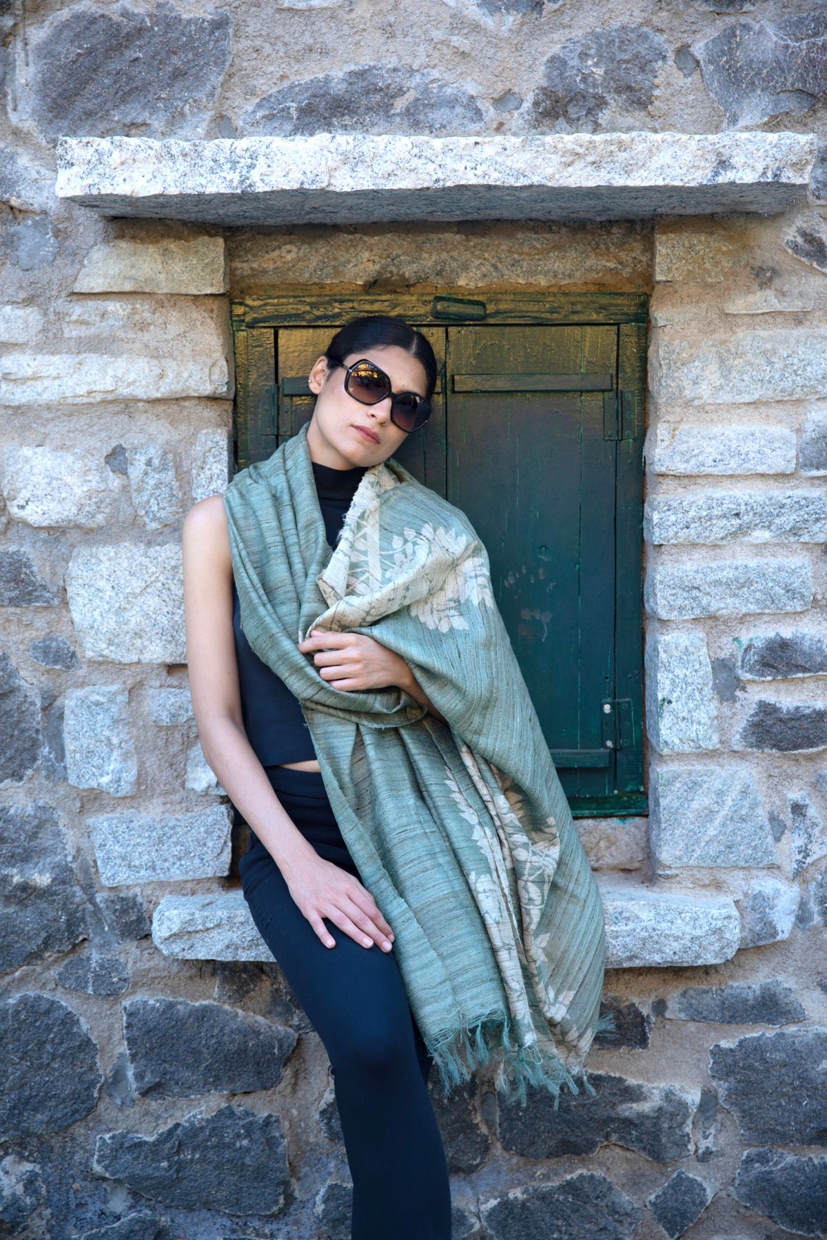 The 'Willow' Tussar Silk Blanket Scarf – Aeshaane by Neesha Amrish